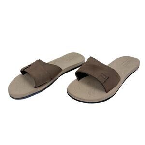 Rockin Brown Faux Suede Lightweight Padded Breathable Flip Flops Sz 11 Comfort